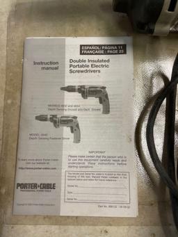 Porter cable double insulated drywall gun plus additional portable electric screwdriver