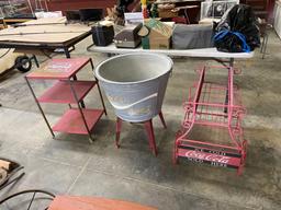 Coca-Cola cart, cooler, and stand