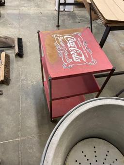 Coca-Cola cart, cooler, and stand