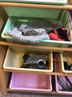 Bins/shelf organizer with miscellaneous items