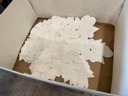 20 snowflakes - heavy duty plastic with fish line for hanging from ceiling