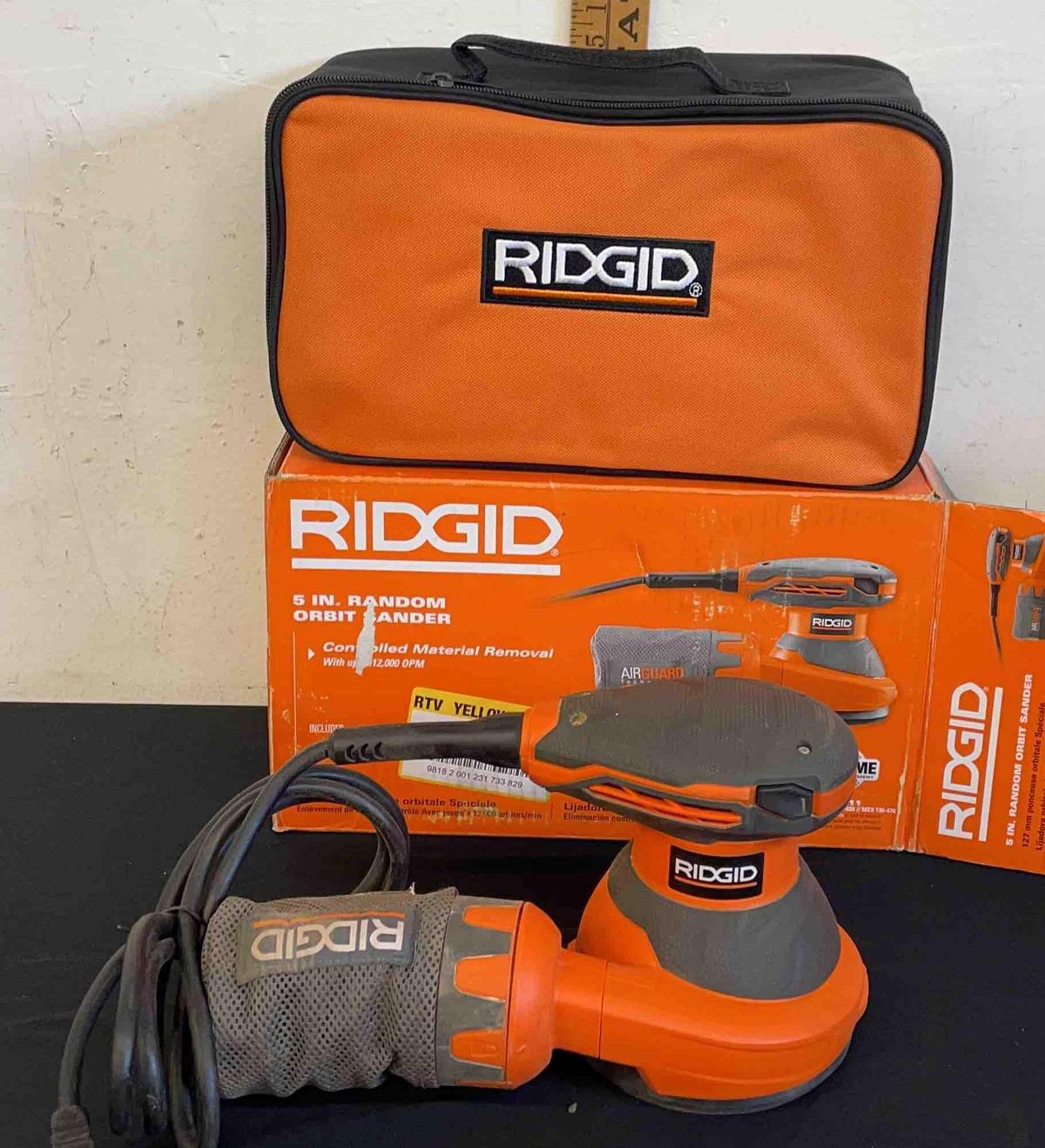 Ridgid 5 in Random Orbit Sander (tested works)