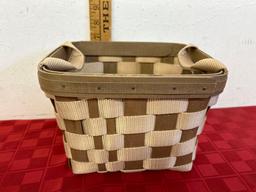 Longanerger Side handled tote - tan and collectors club baskets
