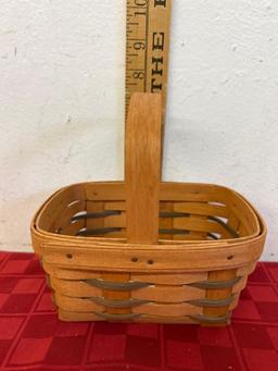 Longanerger Side handled tote - tan and collectors club baskets