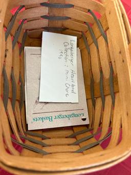 Longanerger Side handled tote - tan and collectors club baskets