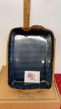 Longaberger Basket , small serving tray basket, 1996 collectors edition