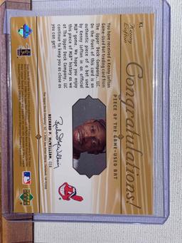 2000 upper deck Kenny Lofton game used at bat baseball card