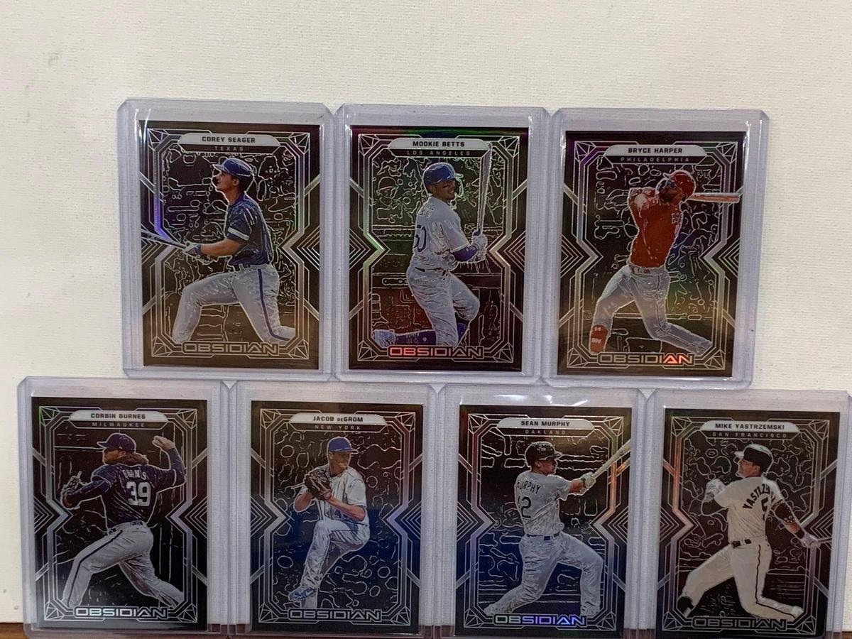 assorted obsidian baseball cards