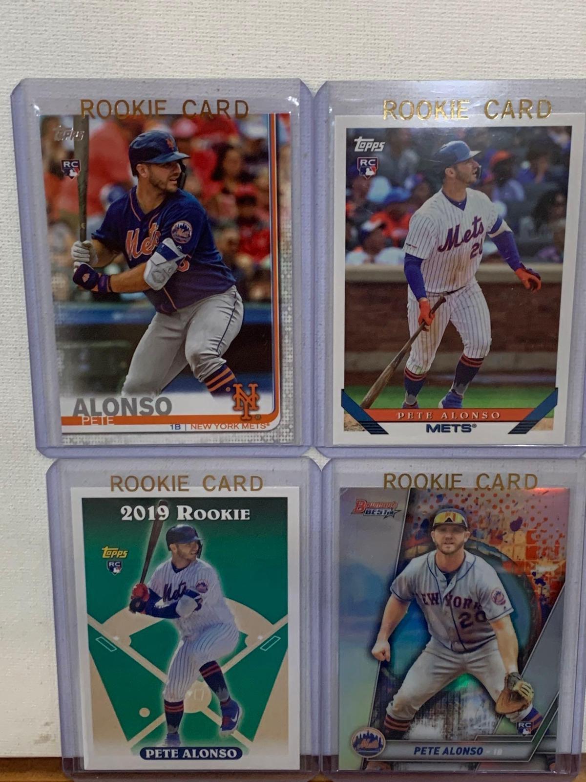 Assorted Pete Alonso Baseball cards Rookies