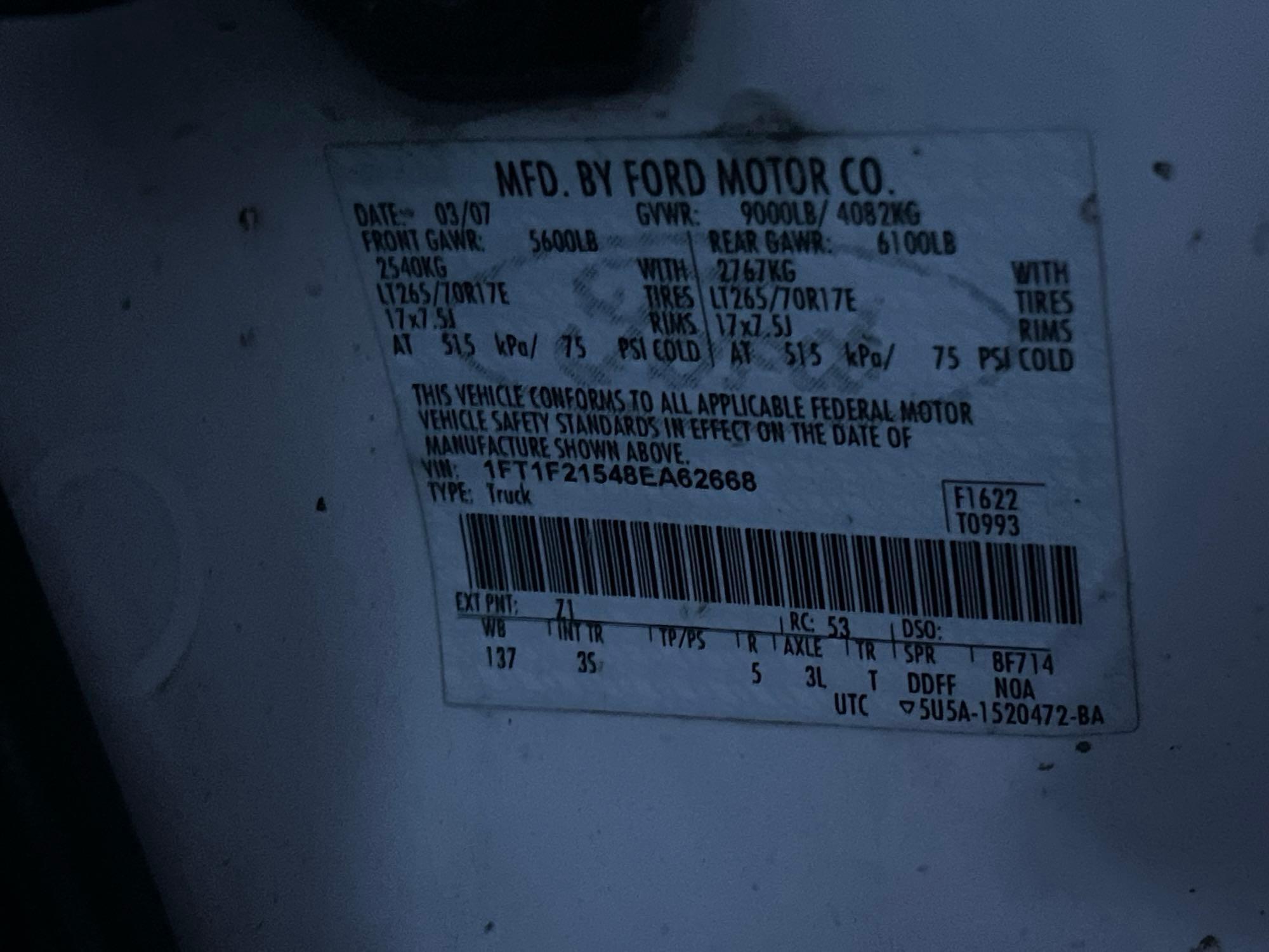 62668-2008 Ford F-250 XLT 4x4 with 119k miles Tommy Gate and Plow mounts