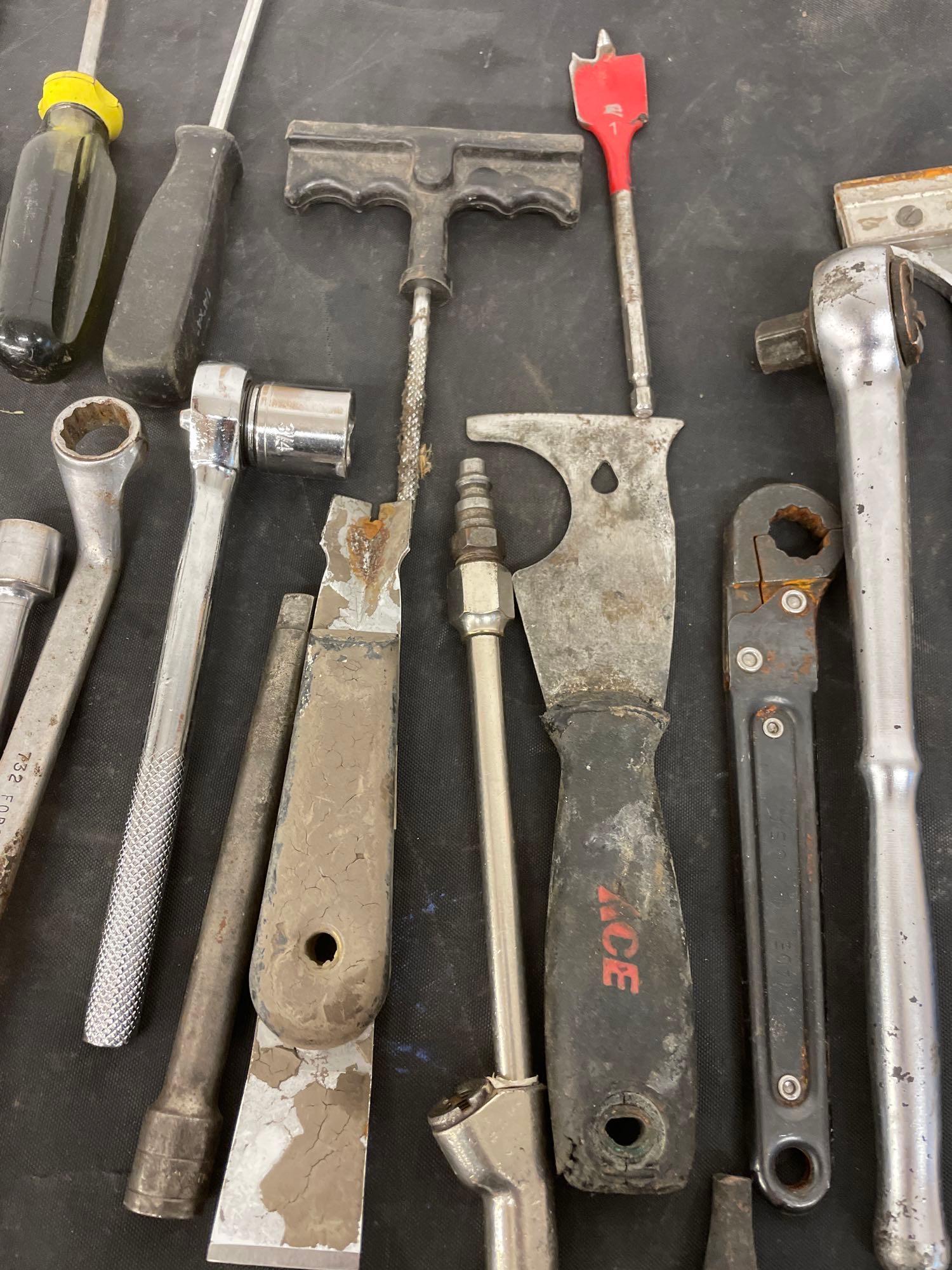 Screwdrivers, 3/4 craftsman wrench, bits and more