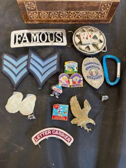 patches, belt buckle and more