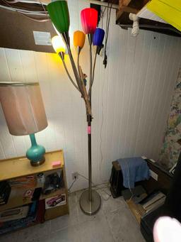 colorful floor lamp, old fun acrobat toy
