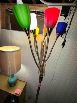 colorful floor lamp, old fun acrobat toy