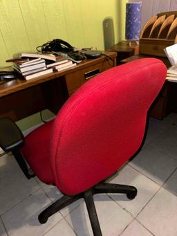 adjustable, red and black desk chair