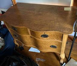 SMALL LIGHT COLORED WOOD DRESSER UPSTAIRS