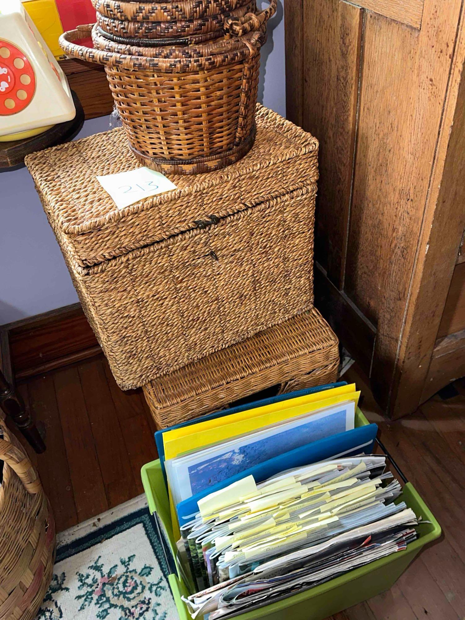 classic baskets full of cds, magazines