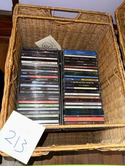 classic baskets full of cds, magazines