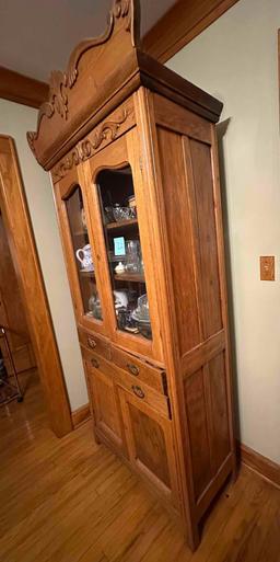 ANTIQUE CHINA CABINET (without contents)