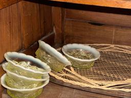 Contents of bottom cabinet Glassware