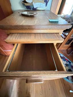 WOODEN FILE CABINET PLUS MISC