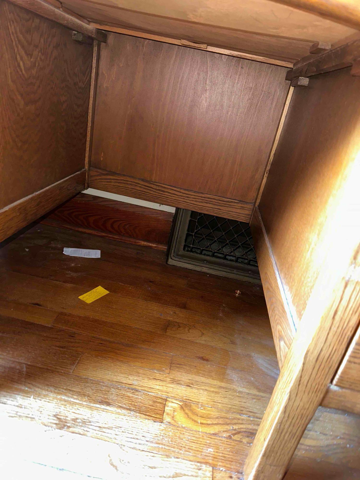 LARGE WOODEN DESK WITH REMOVABLE HUTCH