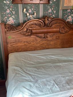 Antique Solid bed head board and foot board side boards