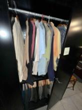 Large HON METAL armoire of men?s clothing size large pants are mostly 29 x 30