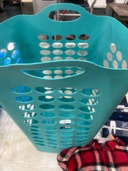 NEW Laundry basket George size M pants and crew, wrangler lined long sleeve m and 2 pairs of 32x32
