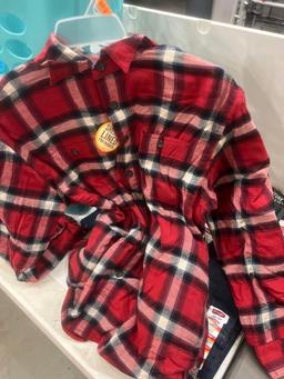 NEW Laundry basket George size M pants and crew, wrangler lined long sleeve m and 2 pairs of 32x32