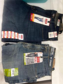 NEW Laundry basket George size M pants and crew, wrangler lined long sleeve m and 2 pairs of 32x32