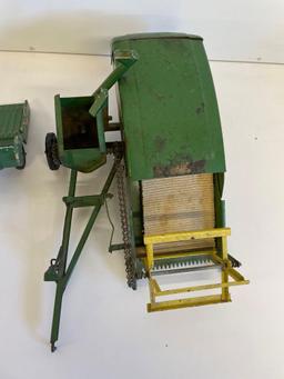 vintage John Deere metal tractor farm combine attachment