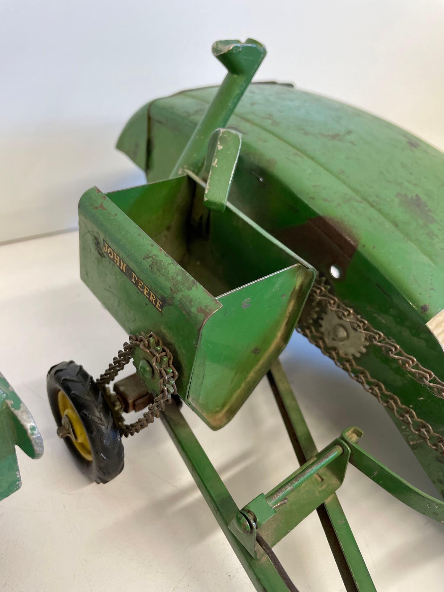 vintage John Deere metal tractor farm combine attachment