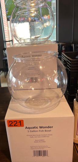 aquatic wonder, plastic fish bowls- 9 total