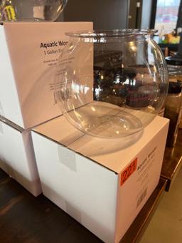 aquatic wonder, plastic fish bowls- 9 total