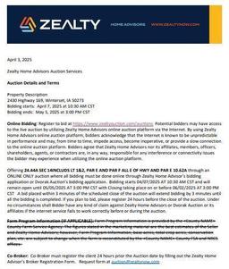 Do not bid on lot! Zealty Home Advisors Auction Services Auction Details and Terms