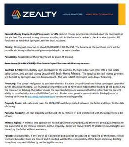 Do not bid on lot! Zealty Home Advisors Auction Services Auction Details and Terms