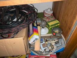 shelf full of electrical