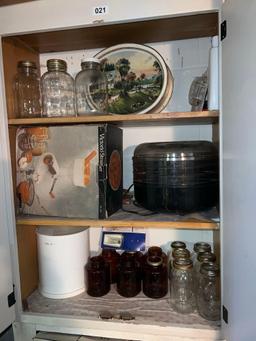 Canning jars, strainer, tins, and more