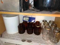 Canning jars, strainer, tins, and more