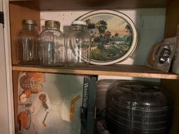 Canning jars, strainer, tins, and more