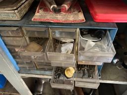 cabinet full of set of micrometers +parts and pieces tools air tools plus