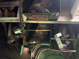 shelf and buckets of electrical items