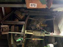 shelf and buckets of electrical items