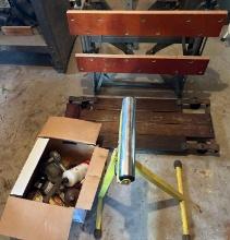 stand, roller saw horse, misc