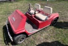 Toro Golf Cart sliding steering wheel to be driven from either seat.