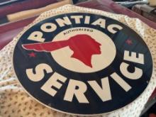 Pontiac service 42inch porcelain sign - double sided - original