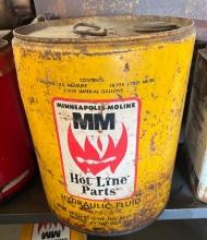 Antique Minneapolis Moline Hot Line Parts Can
