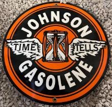 Johnson gasoline Sign - porcelain 12inch