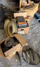 Tires, plastic wheels, tools plus see pics